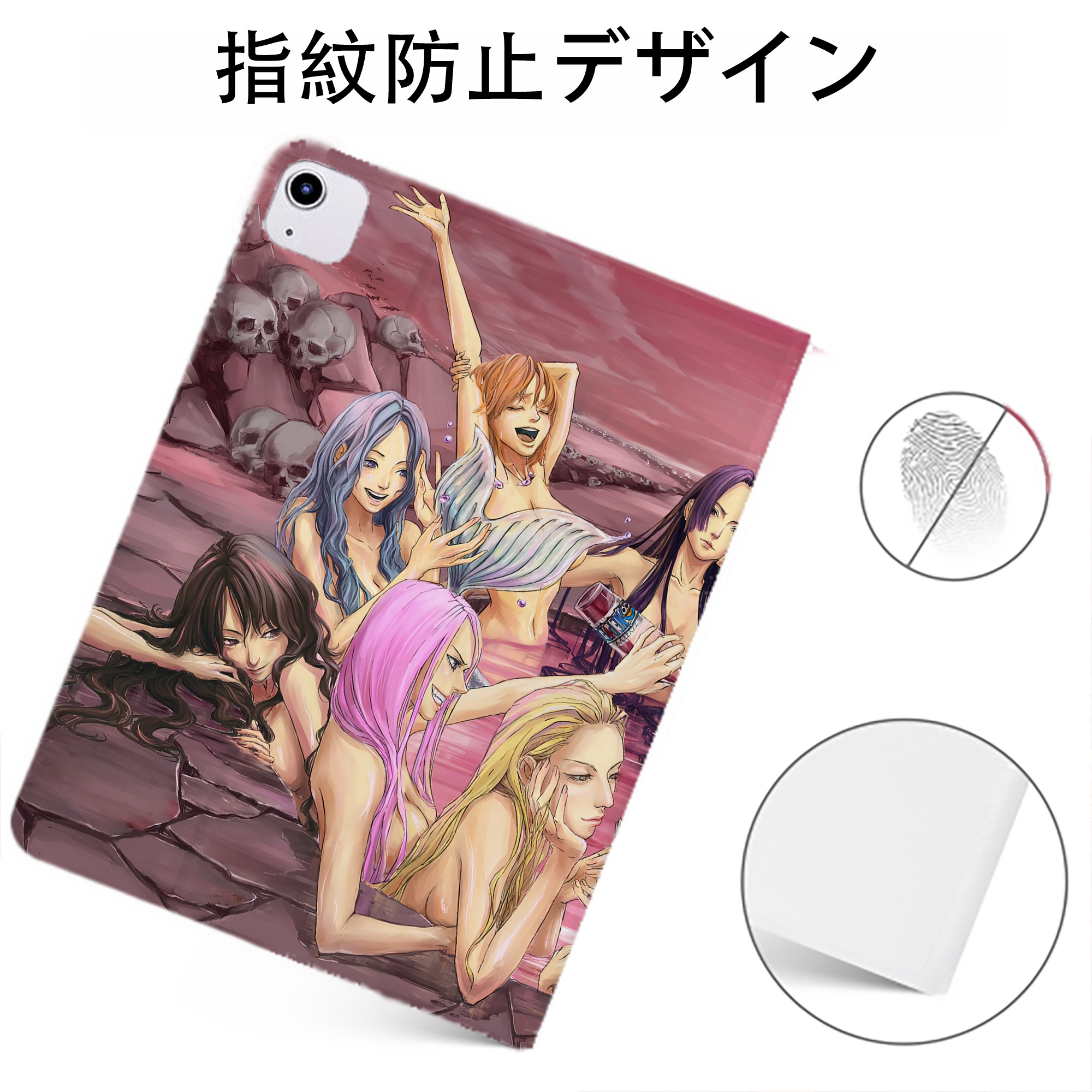 （画像用） ワンピース ONE PIECE IPadケース ペンホルダー付き ブックスタイルデザイン